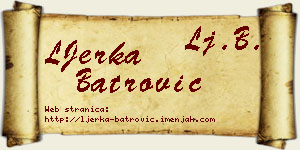 LJerka Batrović vizit kartica